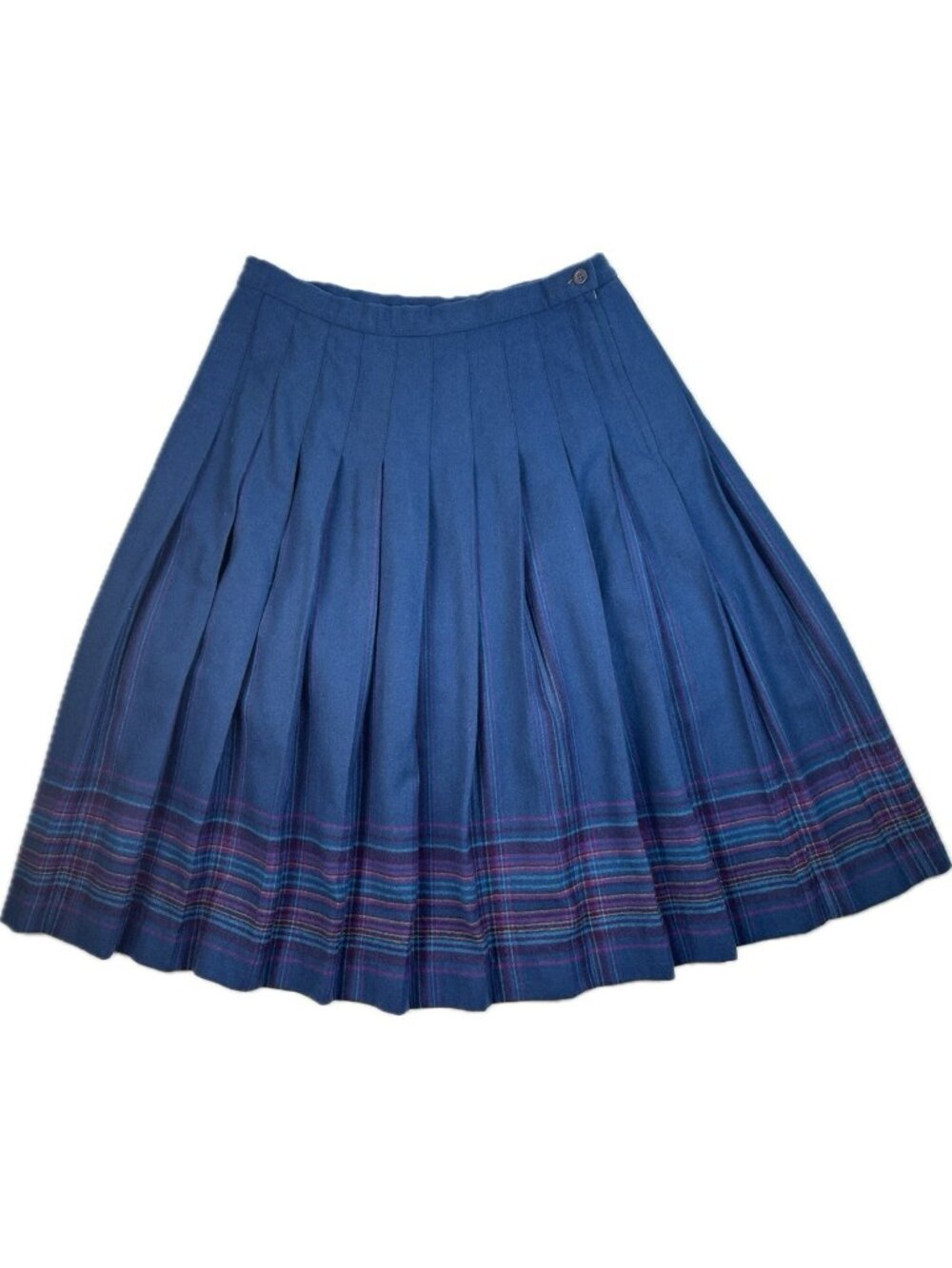 Vintage Pendleton 100% Virgin Wool Skirt 16 Blue Plaid Pleated 90s